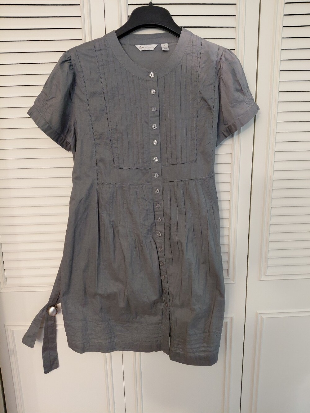 Ripe Maternity Gray Cotton Dress, Size S